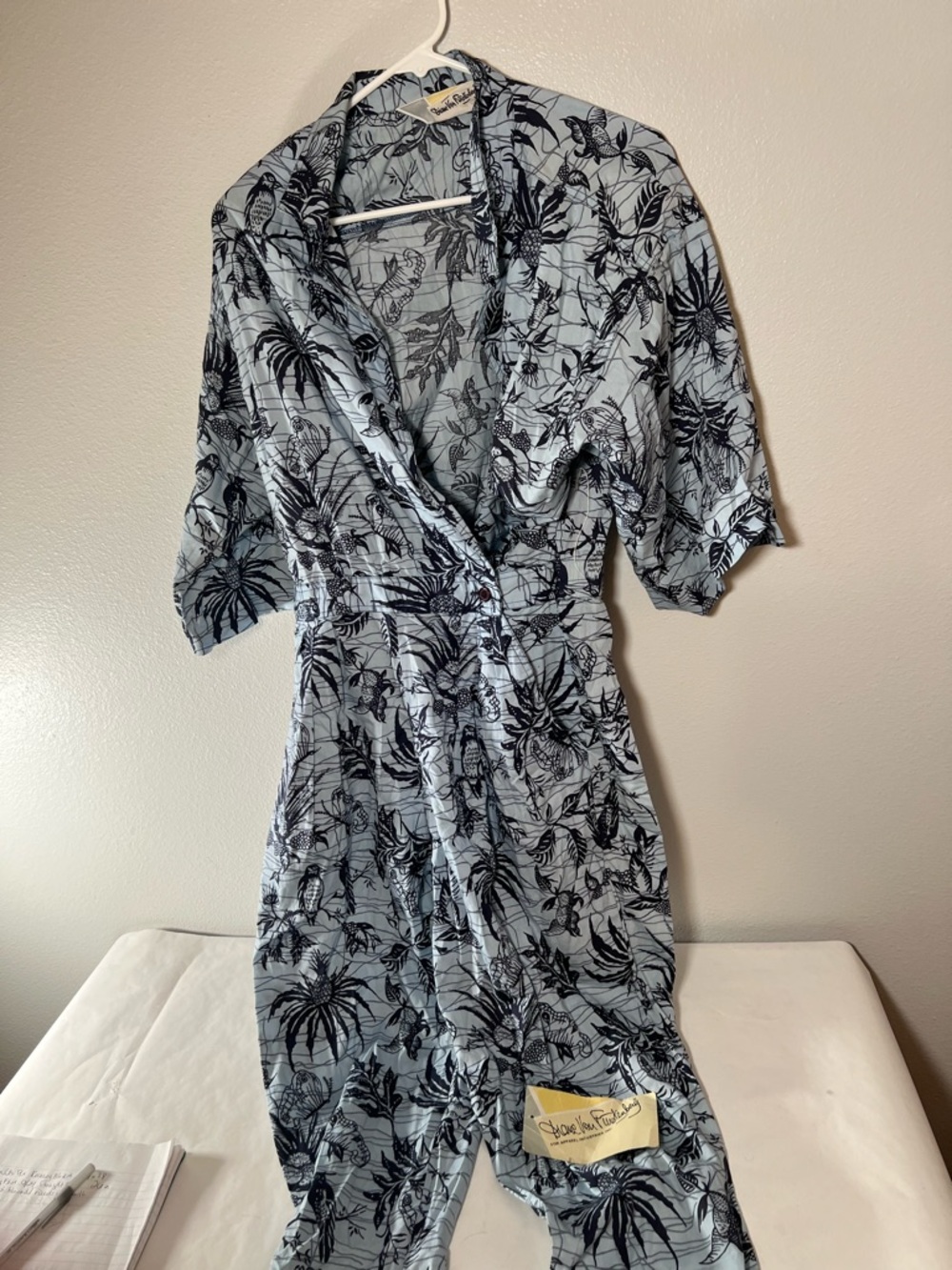Vintage NOS Diane Von Furstenberg Hawaiian print jumpsuit M